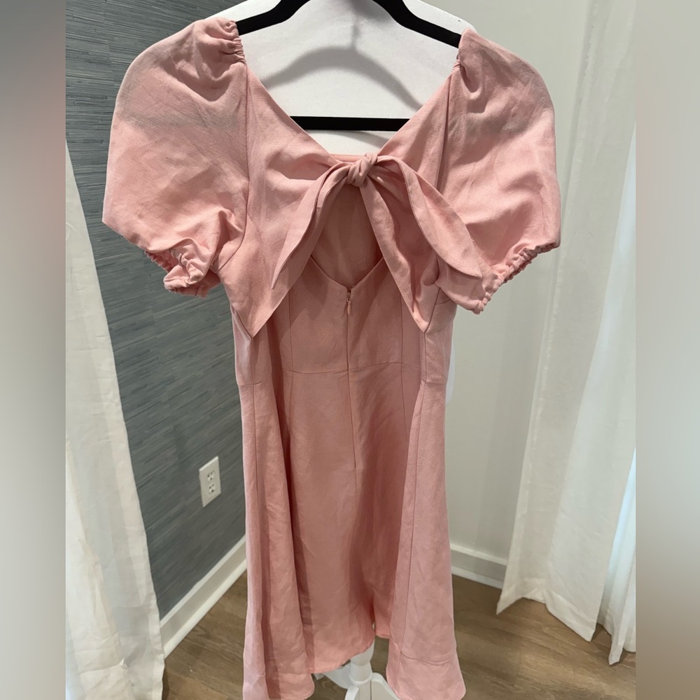 Pink linen dress from Loft